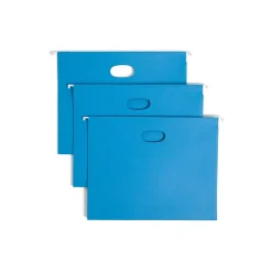 Smead Hanging File Folders, 1/5-Cut Adjustable Tab, Letter Size, 2" Expansion, Sky Blue, 25/Box (64250)