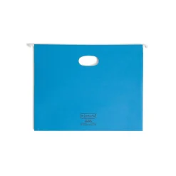 Smead Hanging File Folders, 1/5-Cut Adjustable Tab, Letter Size, 2" Expansion, Sky Blue, 25/Box (64250)