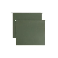 Smead Hanging File Folders with Box Bottom, 2" Expansion, Letter Size, Standard Green, 25/Box (64259)