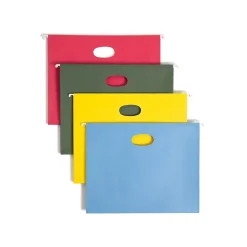 Smead Hanging File Folders, 3 1/2" Expansion, Letter Size, Assorted Colors, 4/Pack (64290)