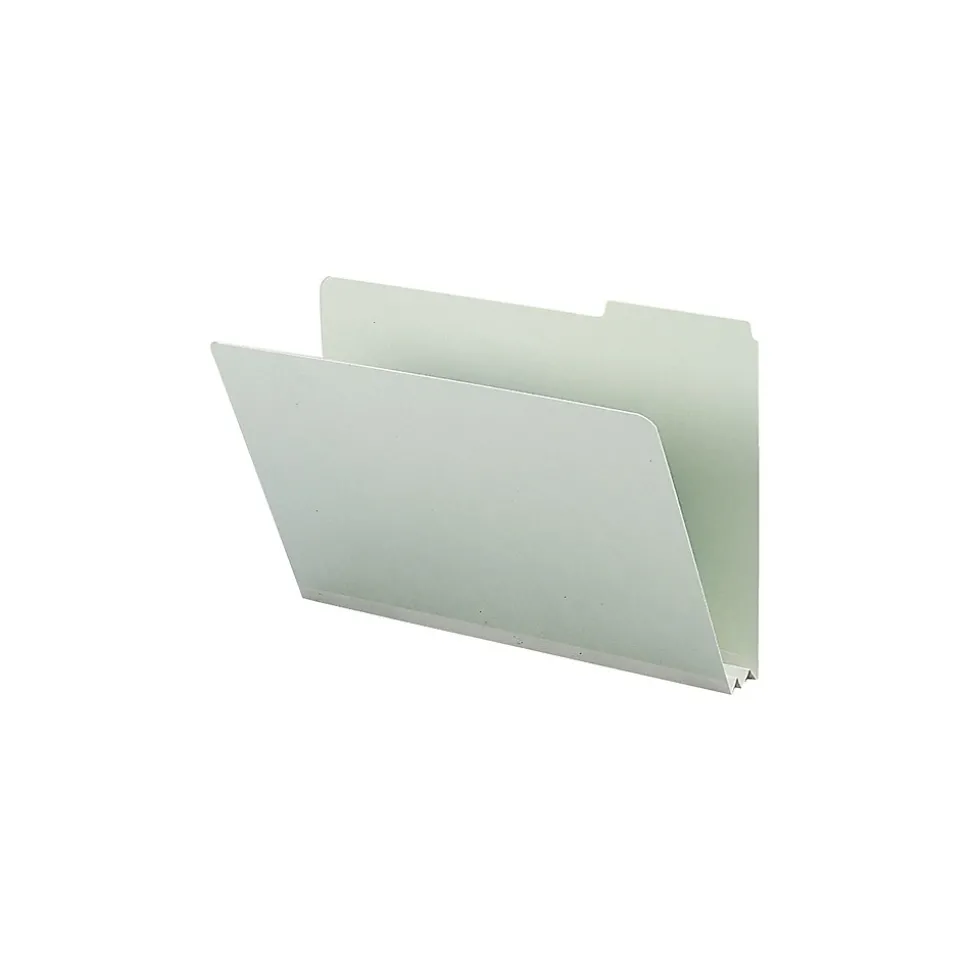 Smead Heavy Duty Pressboard File Folder, 1/3-Cut Tab, 2" Expansion, Legal Size, Gray/Green, 25/Box (18234)
