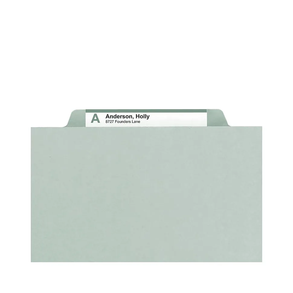 Smead Heavy Duty Pressboard File Folder, 1/3-Cut Tab, 2" Expansion, Legal Size, Gray/Green, 25/Box (18234)