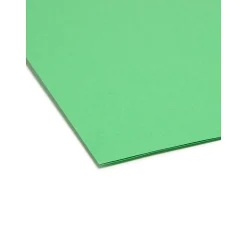 Smead Heavy Duty Reinforced File Folder, Straight Cut, Letter Size, Green, 100/Box (12110)