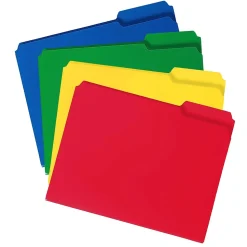 Smead Poly File Folder, 1/3-Cut- Tab Letter Size, Assorted Colors, 24/Box (10500)