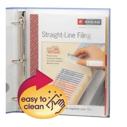 Smead Poly 3-Ring Envelope, 1-1/4" Expansion, Letter, 8-1/2" x 11", Clear, 3 per Pack (89500)