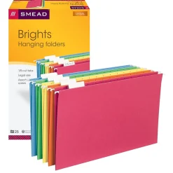 Smead Recycled Hanging File Folder, 5-Tab Tab, Legal Size, Assorted Colors, 25/BX (64159)