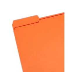 Smead Reinforced File Folder, 3 Tab, Letter Size, Orange, 100/Bx (12534)