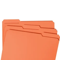 Smead Reinforced File Folder, 3 Tab, Letter Size, Orange, 100/Bx (12534)