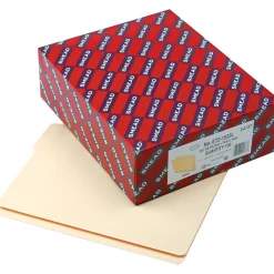 Smead SHELF-MASTER® Reinforced End Tab File Folder, Straight Cut, Letter Size, Manila, 100/Box (24137)