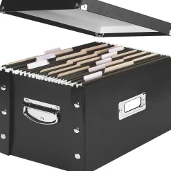 Snap-N-Storage Laminate Collapsible Storage Box, Letter, Black (SNS01533)