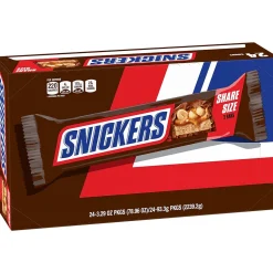 Snickers Sharing Size Milk Chocolate Candy Bars, 3.29 oz., 24/Box (MMM32252)