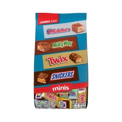 Snickers, Twix, 3Musketeers and MilkyWay Minis Milk Chocolate Candy Bars Bulk Variety Pack, 30.63 oz. (460690)