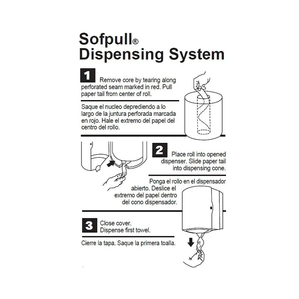 SofPull Junior Centerpull Paper Towels, 1-ply, 275 Sheets/Roll, 8 Rolls/Pack (28125)