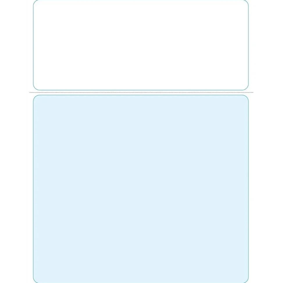 Solid Color Laser Statements, Style D, without Credit Card Information, Blue