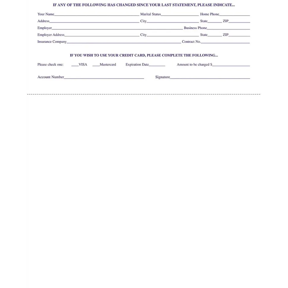 Solid Color Laser Statements, Style A, with Credit Card Information, Purple