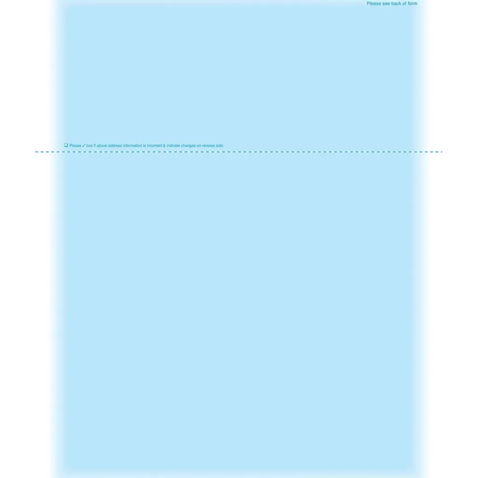 Solid Color Laser Statements, Style C, with Credit Card Information, Blue