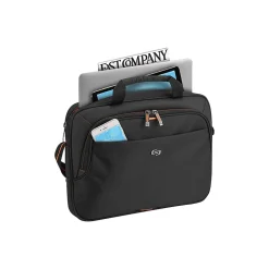 Solo ACE Laptop Briefcase, Black/Orange Polyester (UBN106-4)