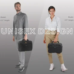 Solo New York Ace Slim 15.6" Laptop Briefcase, Black/Orange Polyester (UBN101-4)