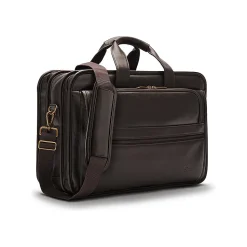 Solo New York Classic Leather Briefcase, Laptop Compatible, Espresso (D941-3)