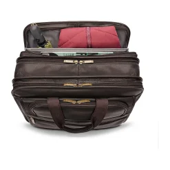 Solo New York Classic Leather Briefcase, Laptop Compatible, Espresso (D941-3)