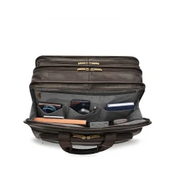 Solo New York Classic Leather Briefcase, Laptop Compatible, Espresso (D941-3)