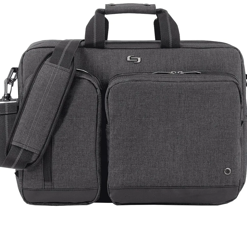 Solo New York Duane Hybrid Polyester Briefcase, Laptop Compatible, Grey (UBN31010)