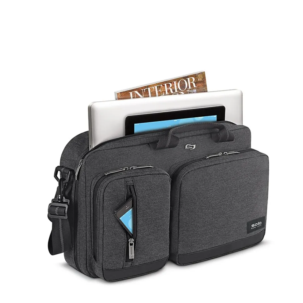 Solo New York Duane Hybrid Polyester Briefcase, Laptop Compatible, Grey (UBN31010)