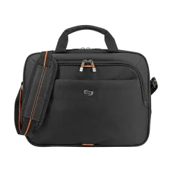 Solo New York Everyday Laptop Briefcase, Black/Orange Polyester (UBN106-4)