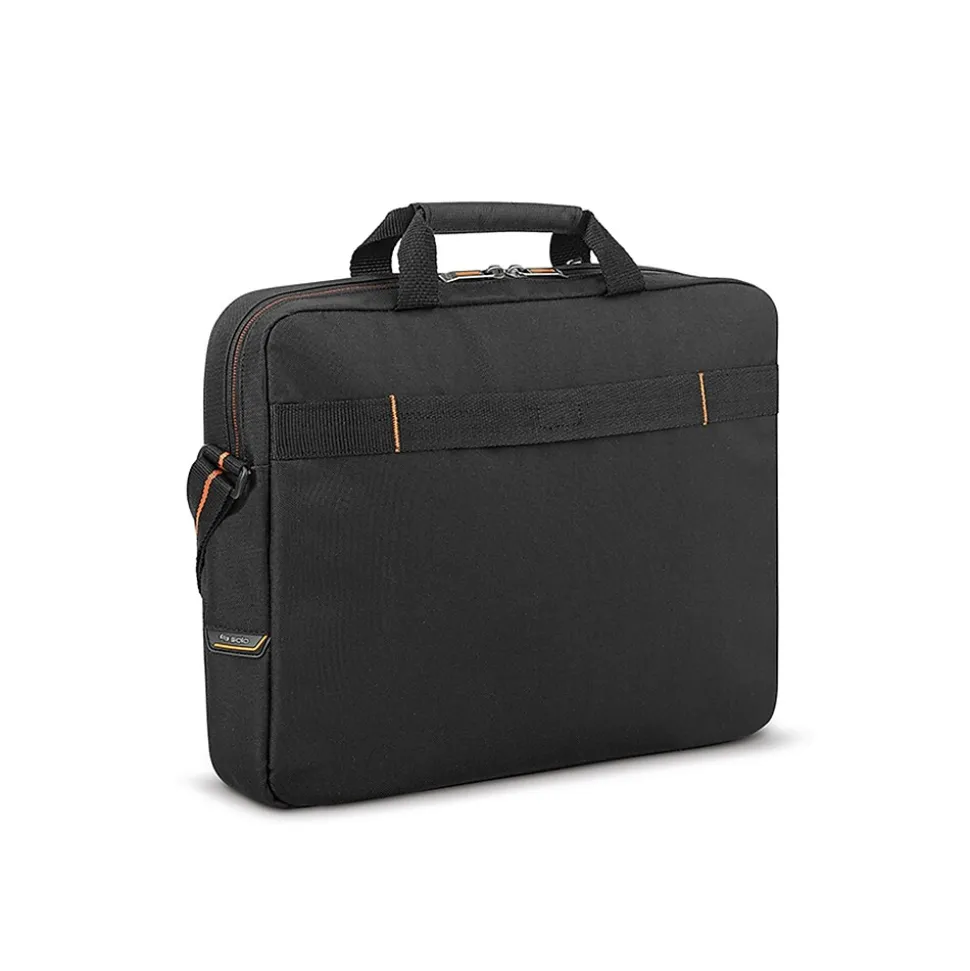 Solo New York Everyday Laptop Briefcase, Black/Orange Polyester (UBN106-4)