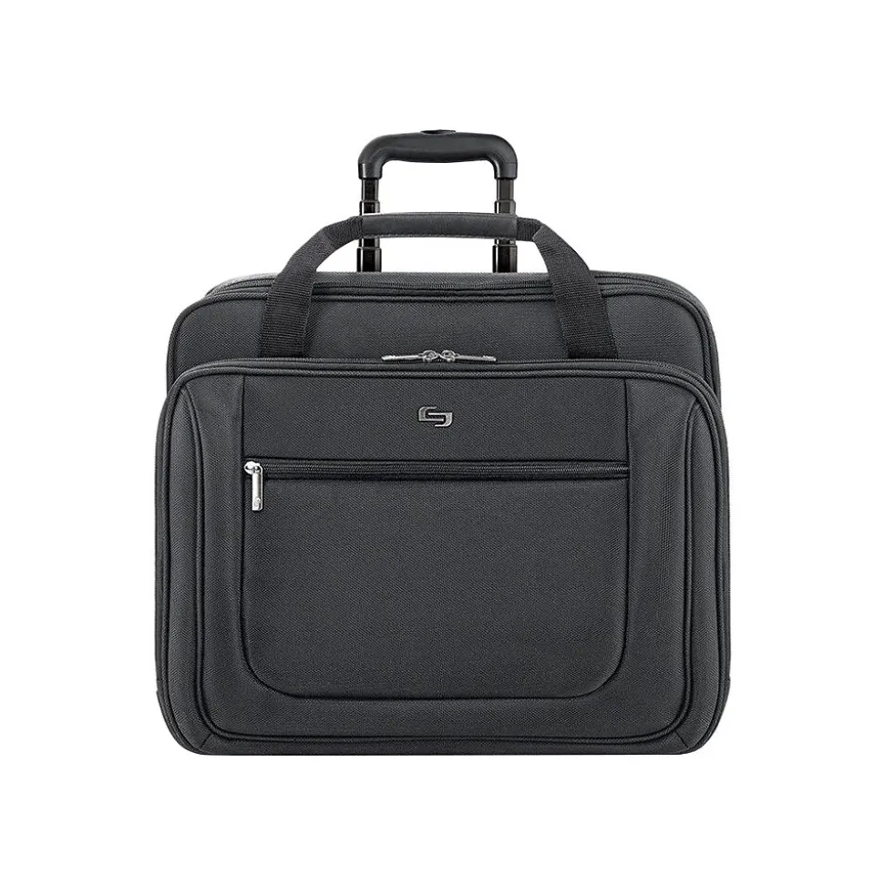 Solo New York Midtown Bryant 17.3" Polyester Rolling Laptop Bag, Black (PT136-4)