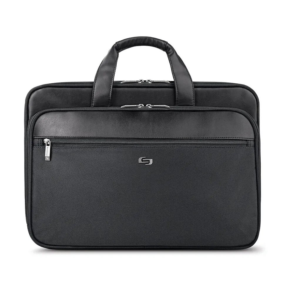 Solo New York Midtown Collection Paramount Laptop Briefcase, Black Polyester (SGB300-4)