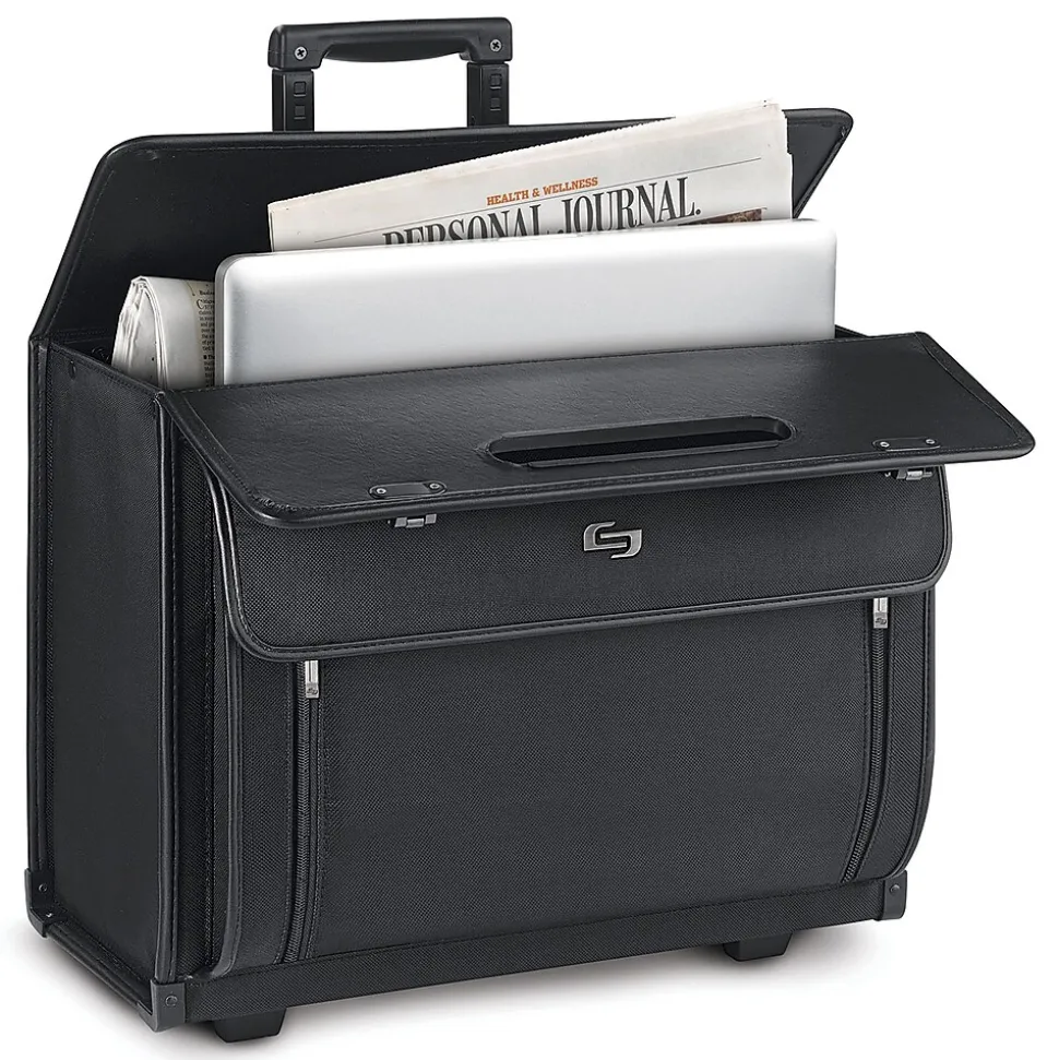 Solo New York Midtown Collection Paramount Laptop Briefcase, Black Polyester (SGB300-4)