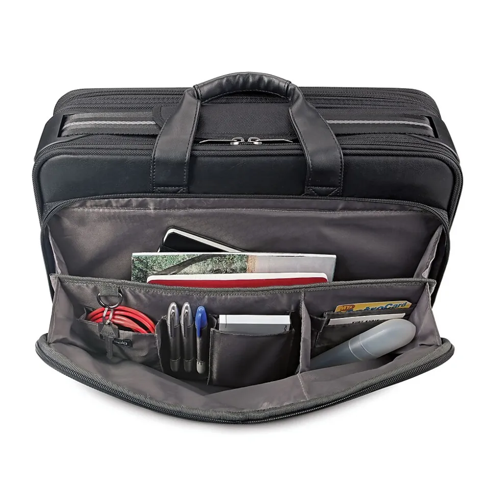 Solo New York Midtown Collection Paramount Laptop Briefcase, Black Polyester (SGB300-4)