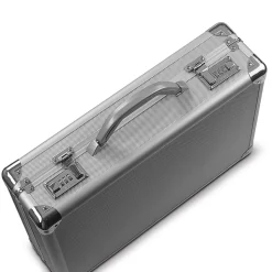 Solo New York Midtown Fifth Avenue Hard-Sided Aluminum Attache, Laptop Compatible, Titanium (AC100-10)