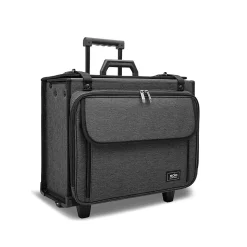 Solo New York Morgan Polyester Briefcase, Laptop Compatible, Rolling, TSA Checkpoint Friendly, Gray (B151-4/10)