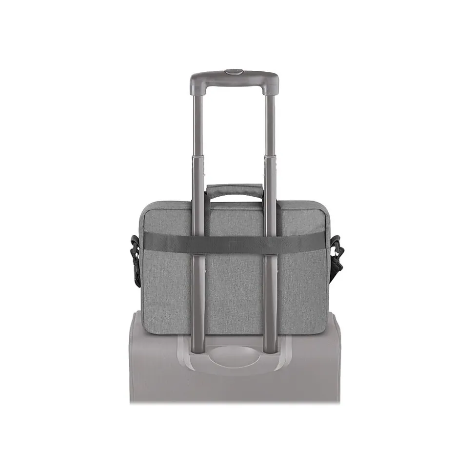 Solo New York Re:new Polyester Briefcase, Laptop Compatible, Heathered Gray (UBN127-10)
