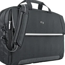 Solo New York Urban Chrysler Polyester Briefcase, Laptop Compatible, Black (LVL330-4)