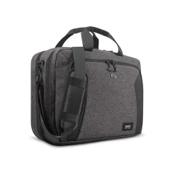 Solo New York Voyage Polyester Briefcase, Laptop Compatible, TSA Checkpoint Friendly, Gray/Black (NOM301-10)