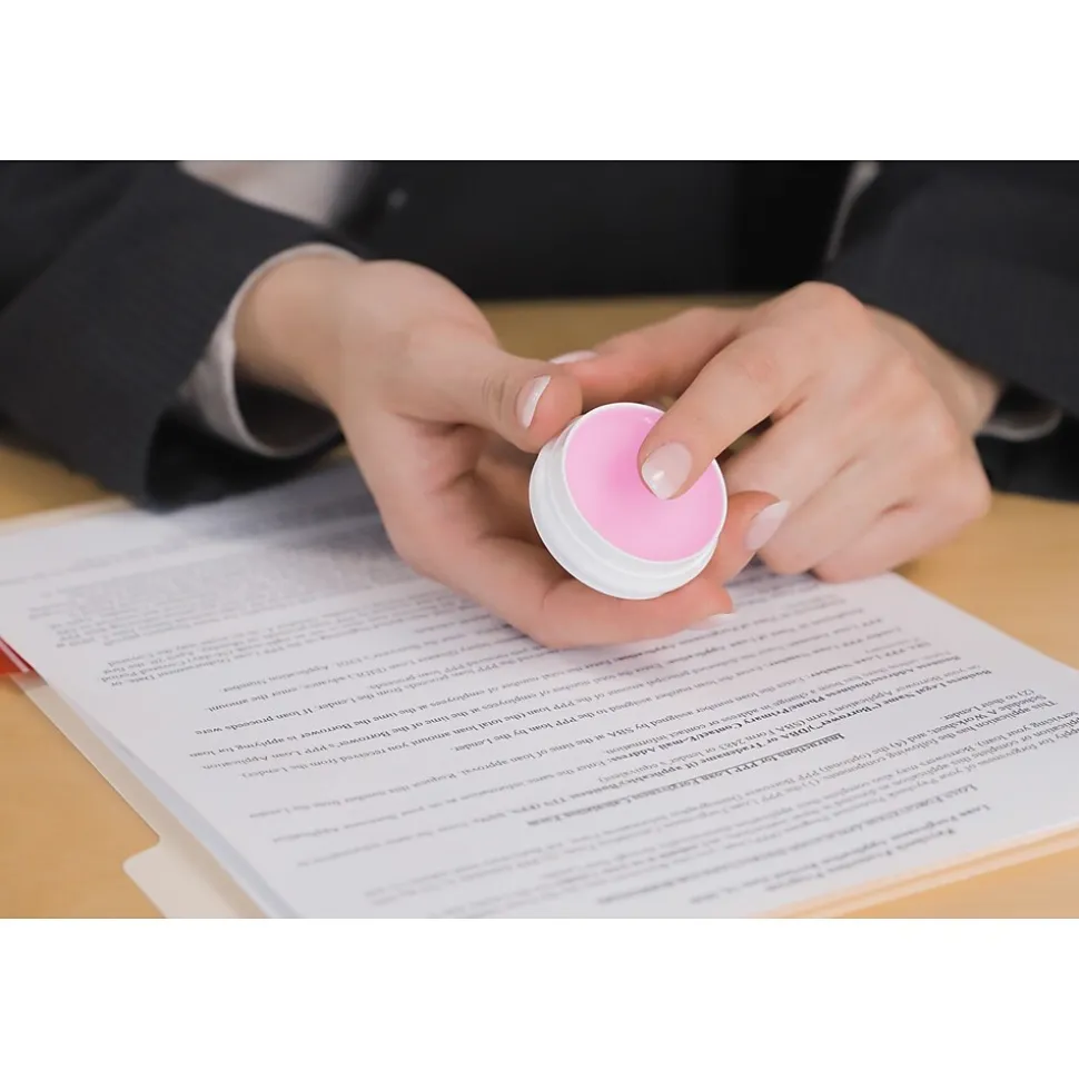 Sortkwik 0.38 oz. Fingertip Moistener, Pink, 3/Pack (LEE10053)