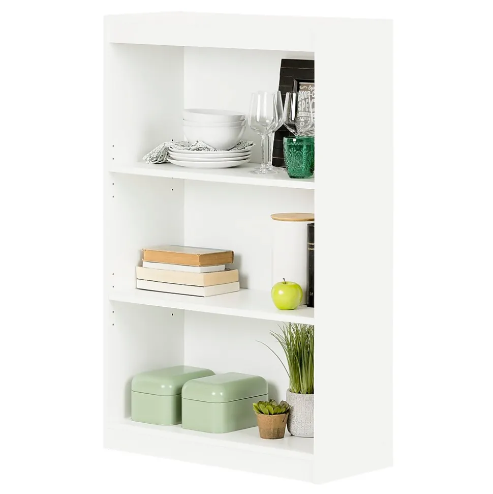 South Shore Axess 3-Shelf Bookcase, Pure White (7250766C)