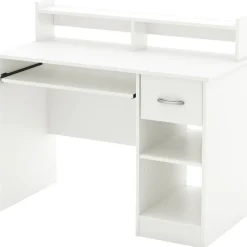 South Shore Axess 41"W Office Desk with Keyboard Tray and Drawer, Pure White (7250076C)