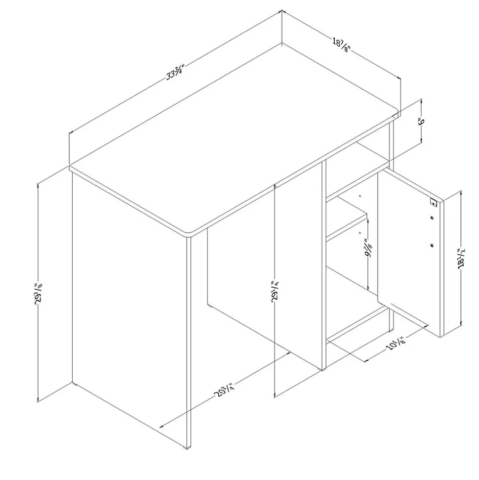 South Shore Axess 34"W Small Desk, Pure Black (7270075)