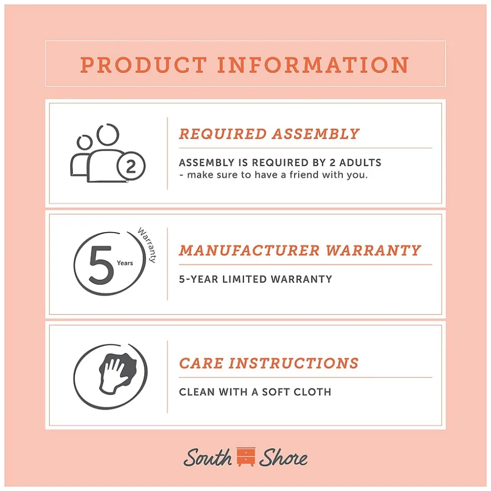 South Shore Axess 34"W Small Desk, Pure Black (7270075)