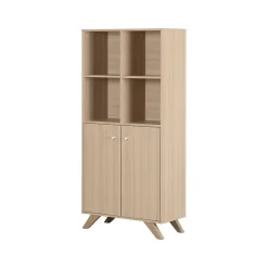 South Shore Helsy 65.25" 6-Shelf Bookcase with Adjustable Shelf, Soft Elm Laminated Particleboard (13869)