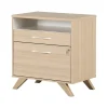 South Shore Helsy 2-Drawer Lateral File Cabinet, Letter/Legal Size, Lockable, 30.25"H x 29"W x 18.5"D, Soft Elm/White (13304)