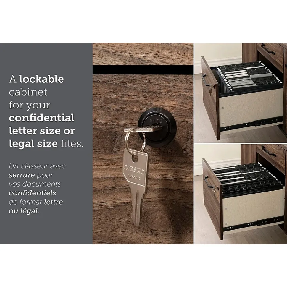 South Shore Helsy 78"W L-Shaped Computer Desk with Power Bar and Removable Hutch, Natural Walnut (13307)