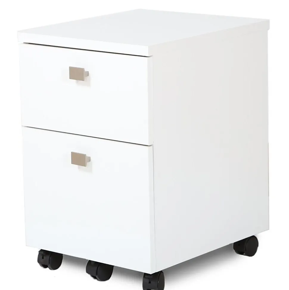 South Shore Interface 2-Drawer Mobile Vertical File Cabinet, Pure White (7350691)
