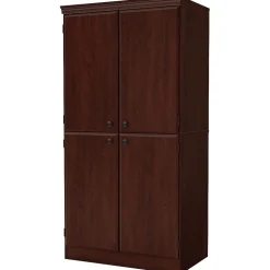 South Shore Morgan 62.5" Particle Board Storage Cabinet with 3 Shelves, Royal Cherry (7246971)
