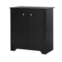 South Shore Vito Small 2-Door Storage Cabinet, Pure Black (10329)