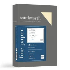 Southworth 8.5" x 11" Business Paper, 24 lbs., 100 Brightness, 500/Box (404IC)